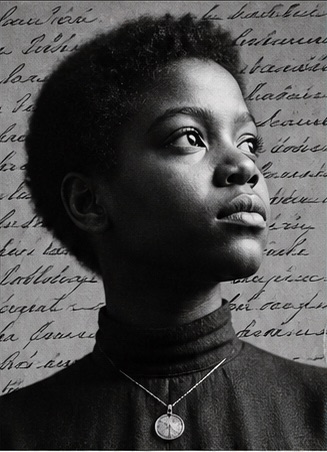 Portrait from the RIBHS archival collection layered over handwritten records